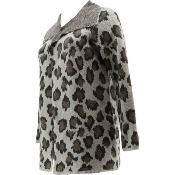 Denim & Co. Jacquard Long-Sleeve Open-Front Cardigan - Picture 2 of 5